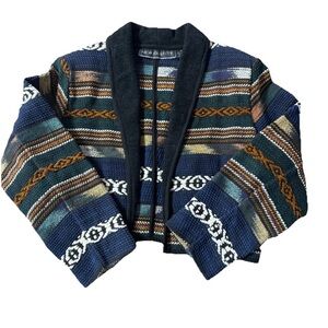 New Identity Womens Rodeo Southwestern Bolero Cardigan Cropped Jacket Heavy Med